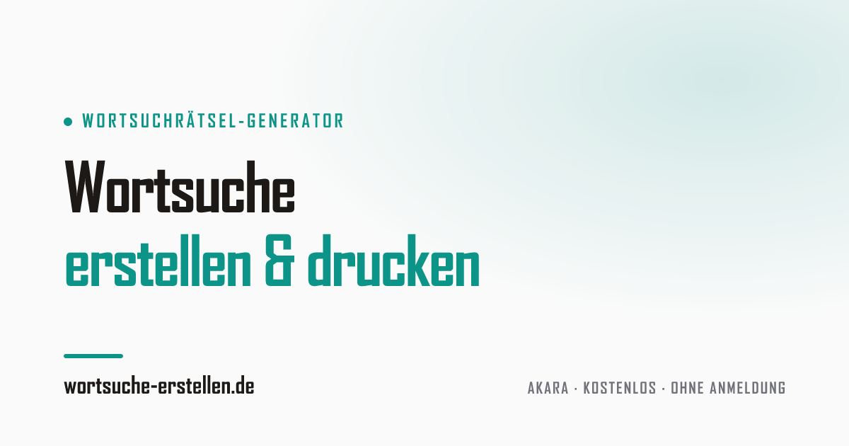 Wortsuche erstellen kostenlos Online Suchsel Generator
